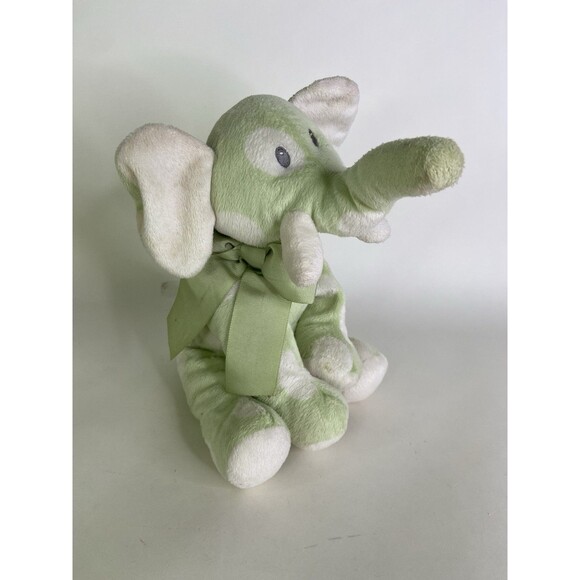 Baby Adventure Elephant Green White Polka Dot Plush Stuffed...